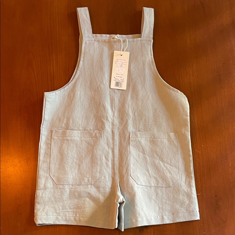 NWT Light Blue Denim Overall Shorts, 4T
